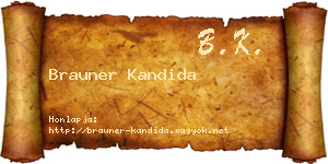 Brauner Kandida névjegykártya
